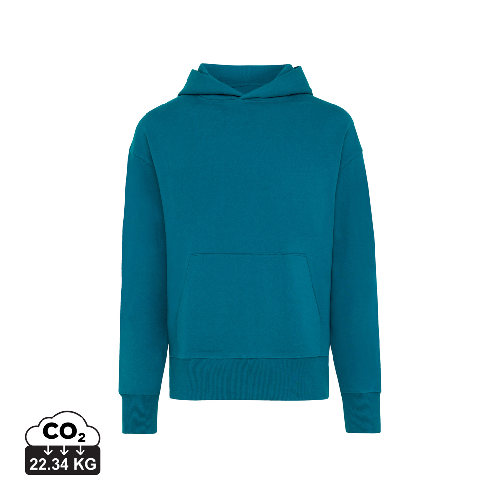 Sweat capuche publicitaire en coton recyclé 340g Iqoniq Yoho dark teal